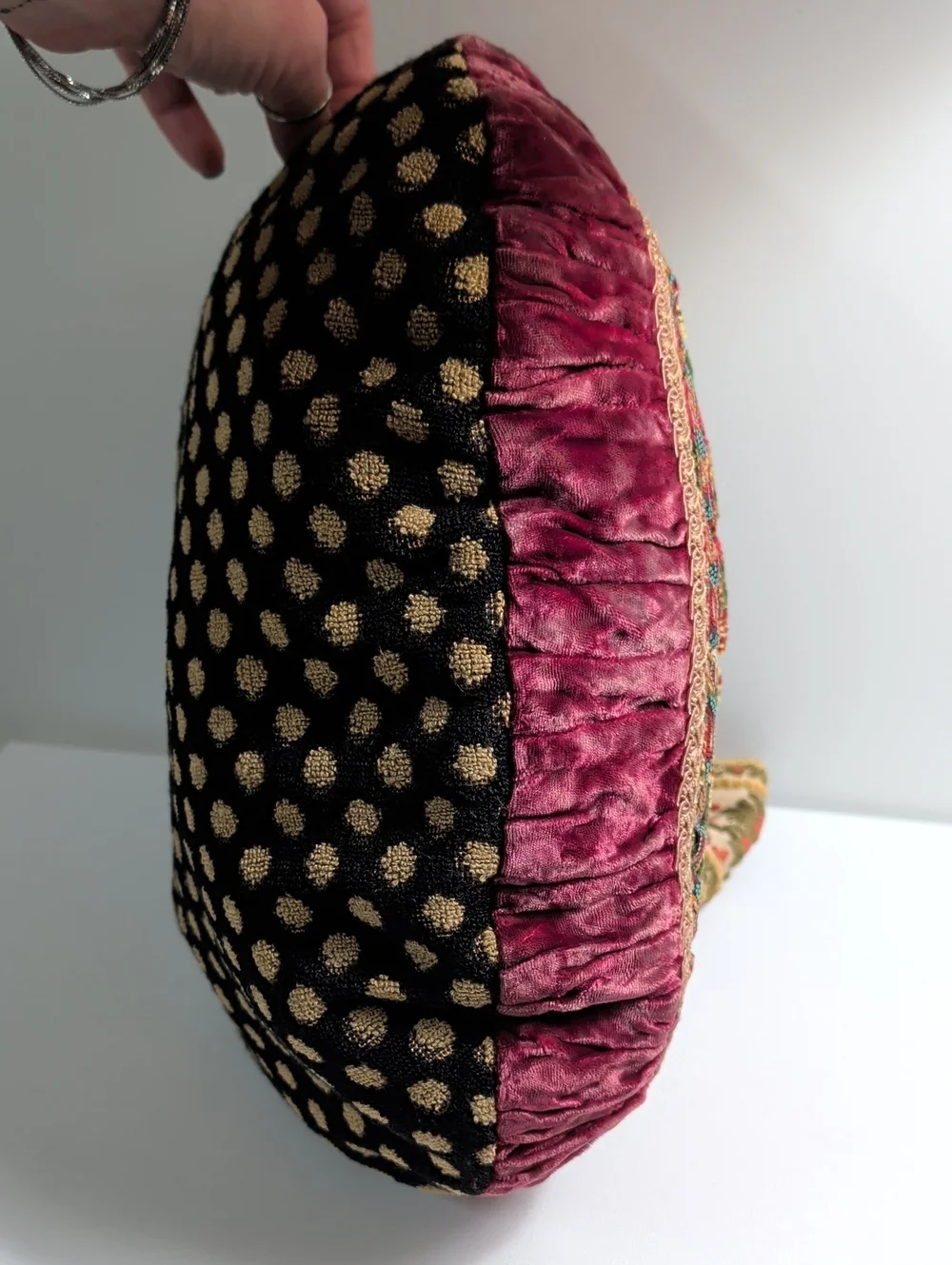 One-of-a-Kind Upcycled Bohemian Tapestry & Velvet Shoulder Bag